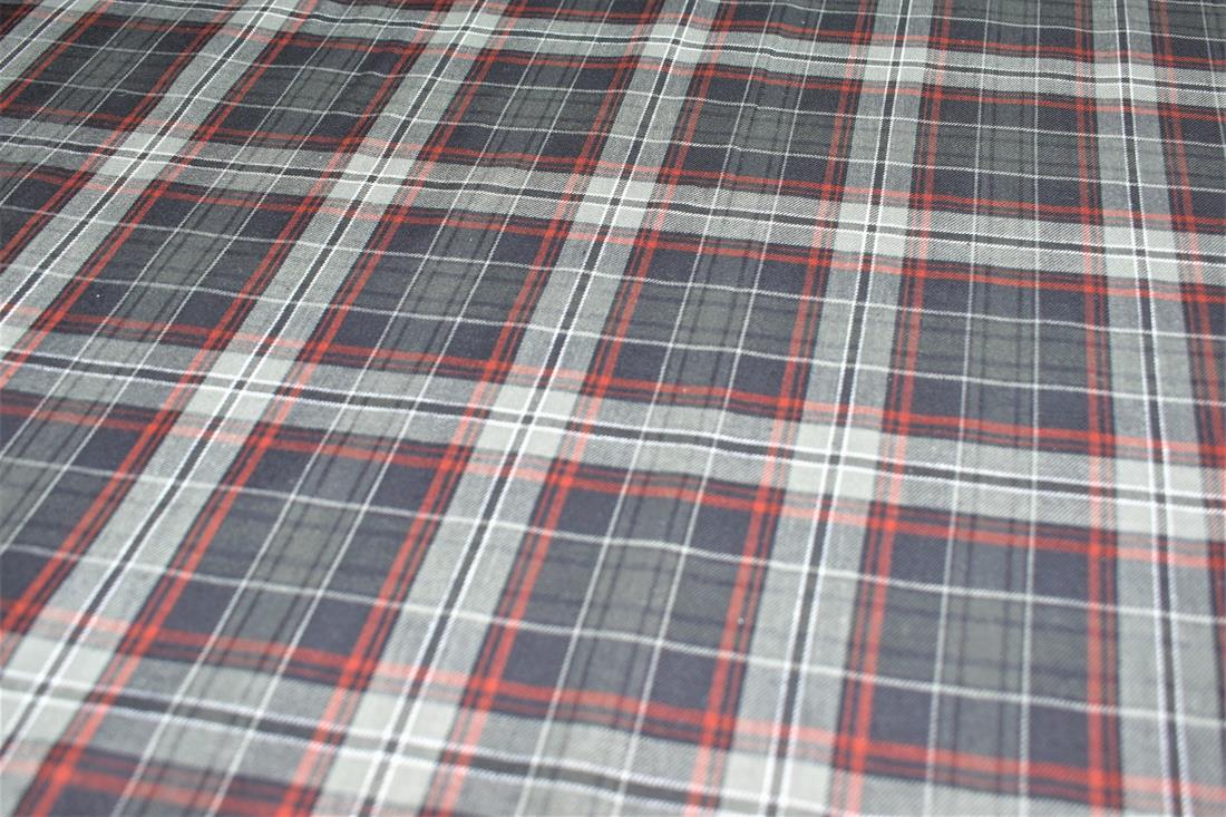 Black & Grey Printed Tartan Brushed/Yarn
