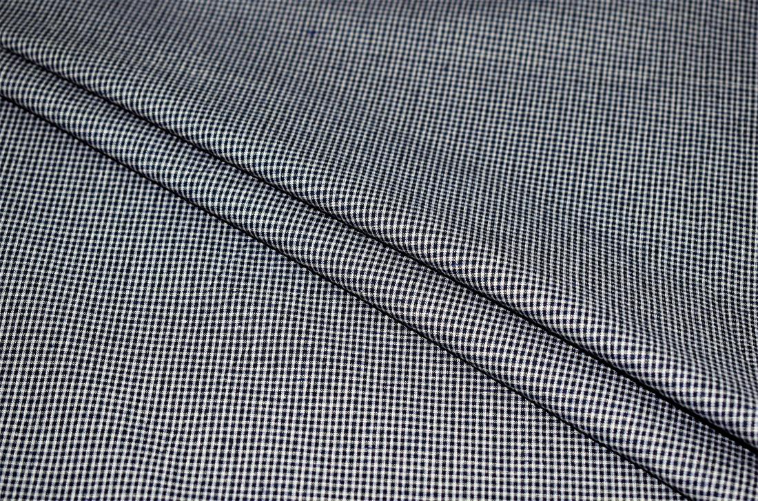 Grey & Navy Yarn, Gingham Print Design