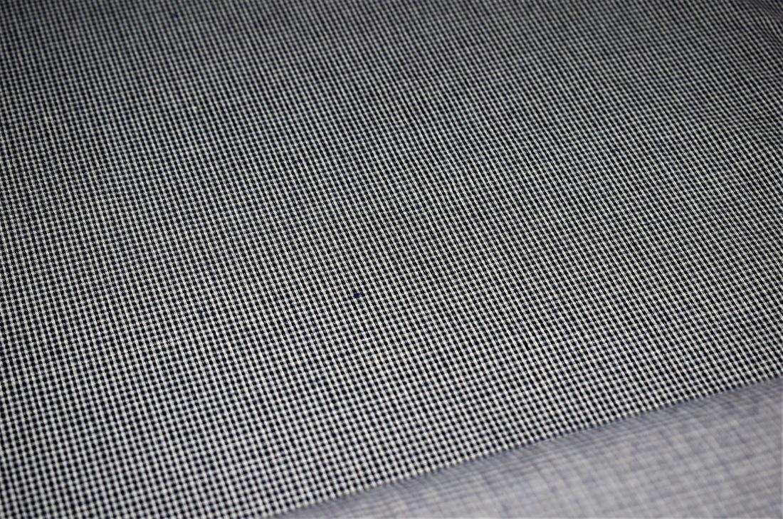 Grey & Navy Yarn, Gingham Print Design