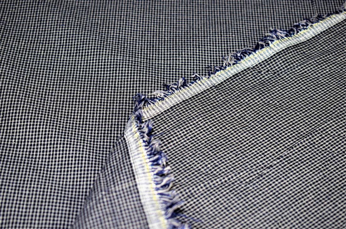 Grey & Navy Yarn, Gingham Print Design