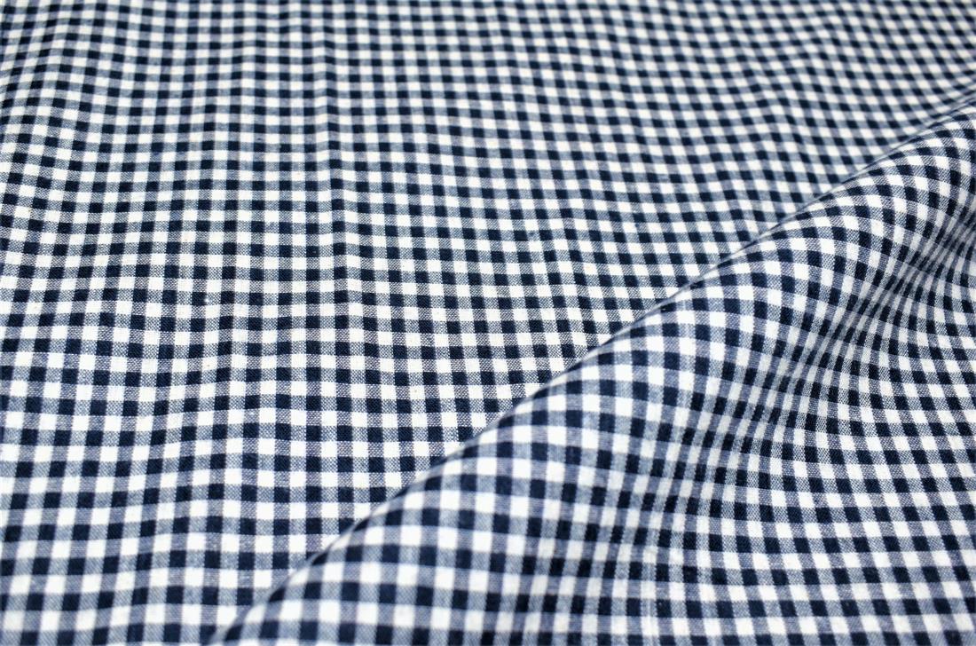 Navy Blue Printed Tartan Brushed/Yarn