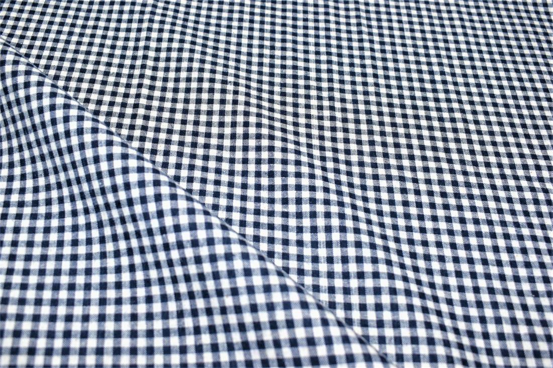 Navy Blue Printed Tartan Brushed/Yarn