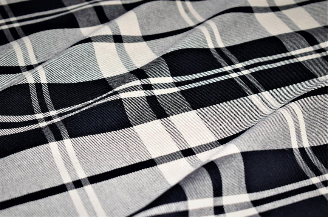 Black & Beige Tartan Check Yarn Dyed Print