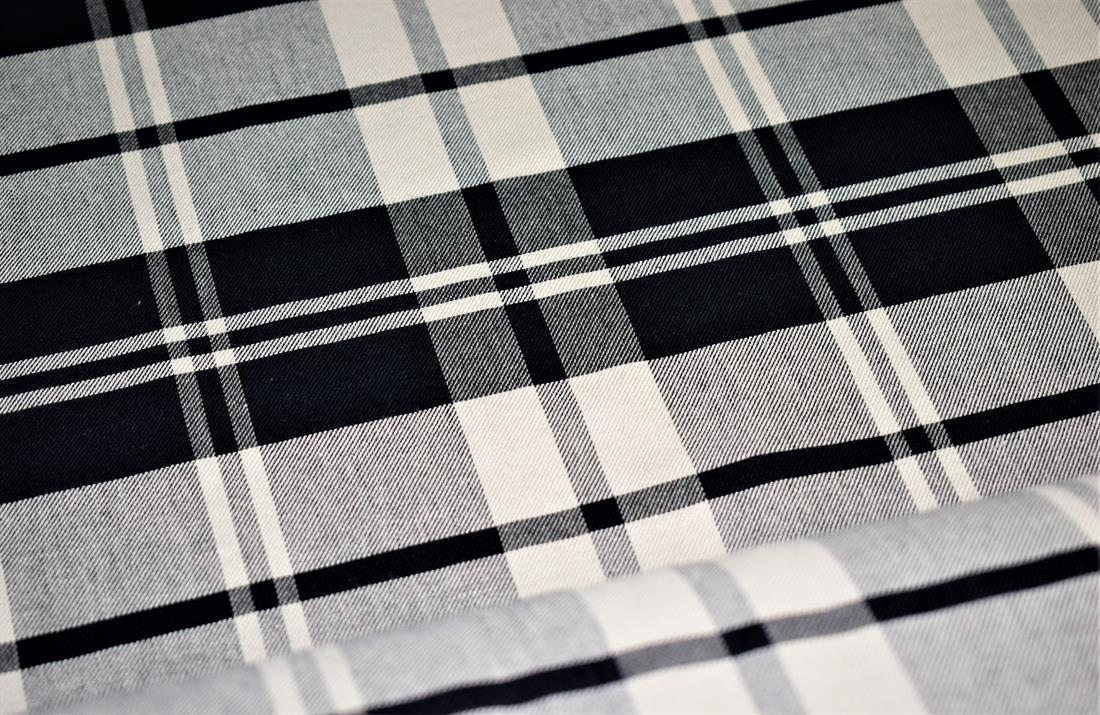 Black & Beige Tartan Check Yarn Dyed Print