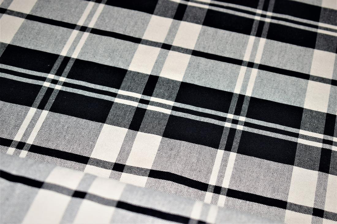 Black & Beige Tartan Check Yarn Dyed Print