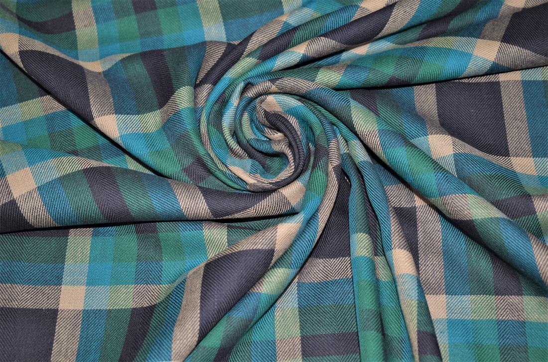 Jade & Black Yarn Dyed Fabric
