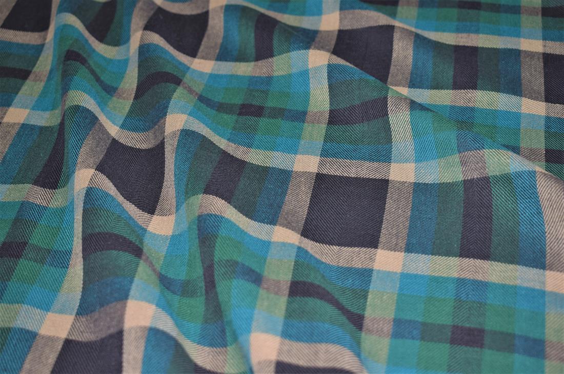 Jade & Black Yarn Dyed Fabric
