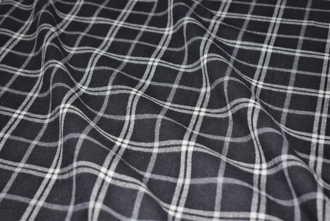 Black & White Yard Dyed Tartan Check Print Yarn