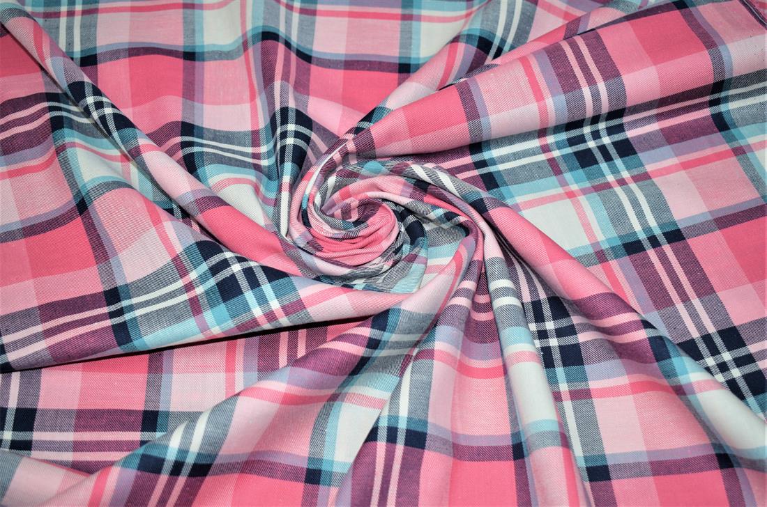 Pink Yarn Dyed Fabric