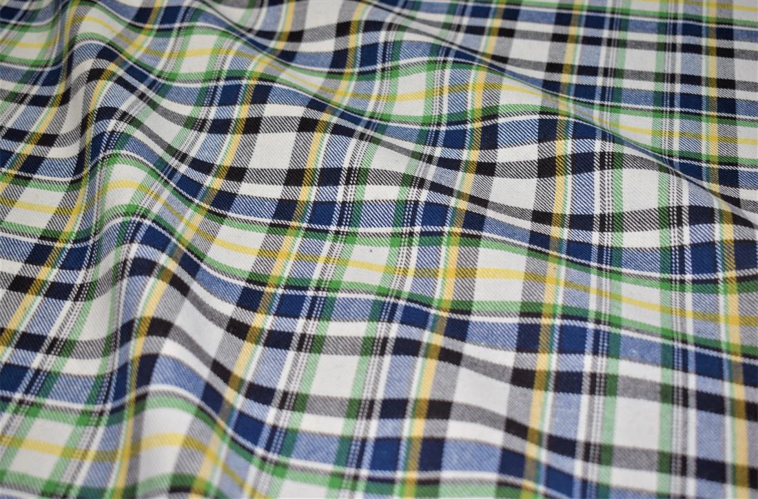 Royal Blue Yrn Dyed Tartan Check Print Yarn