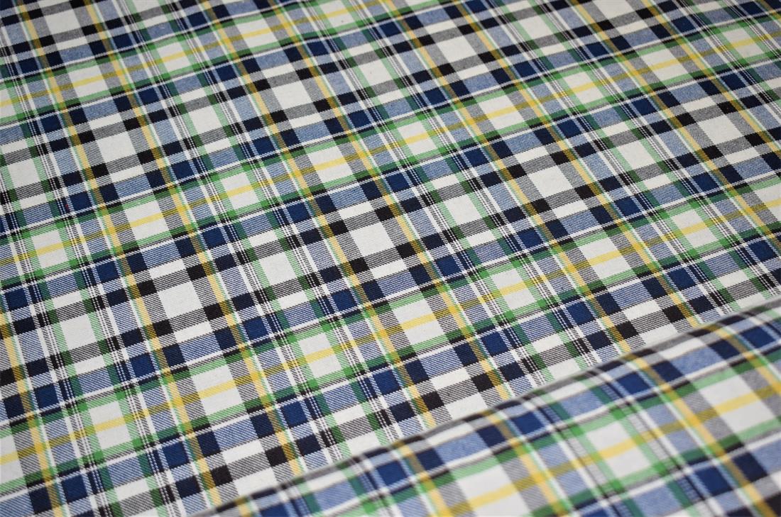 Royal Blue Yrn Dyed Tartan Check Print Yarn