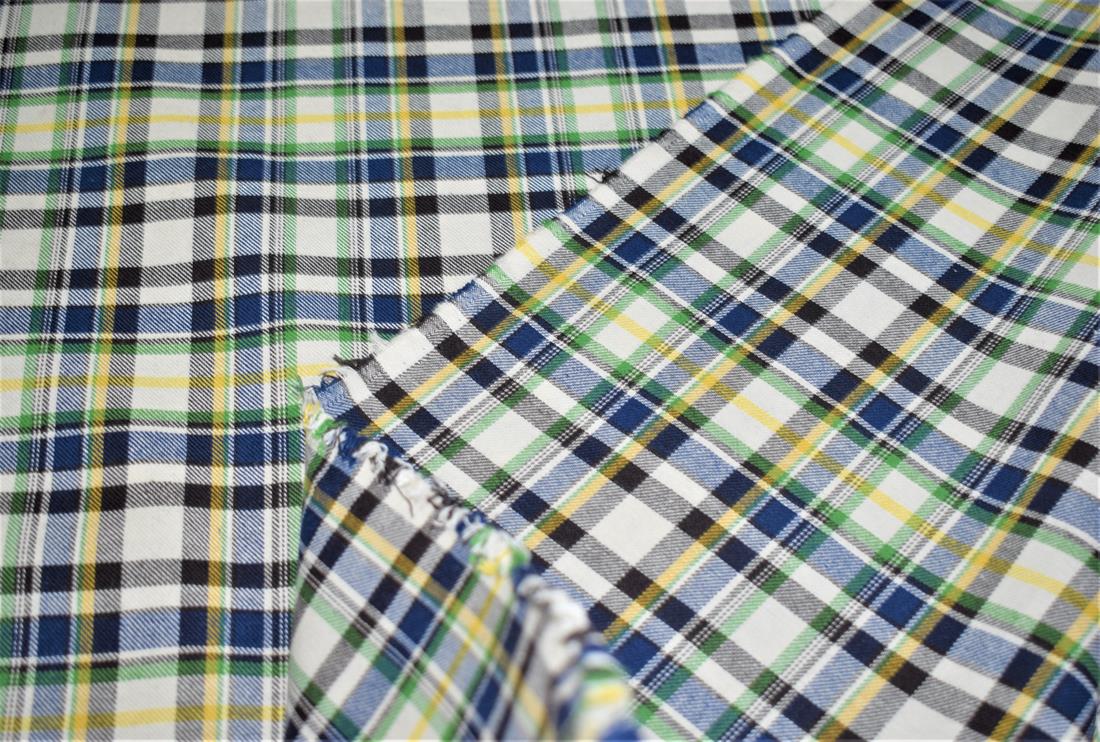 Royal Blue Yrn Dyed Tartan Check Print Yarn