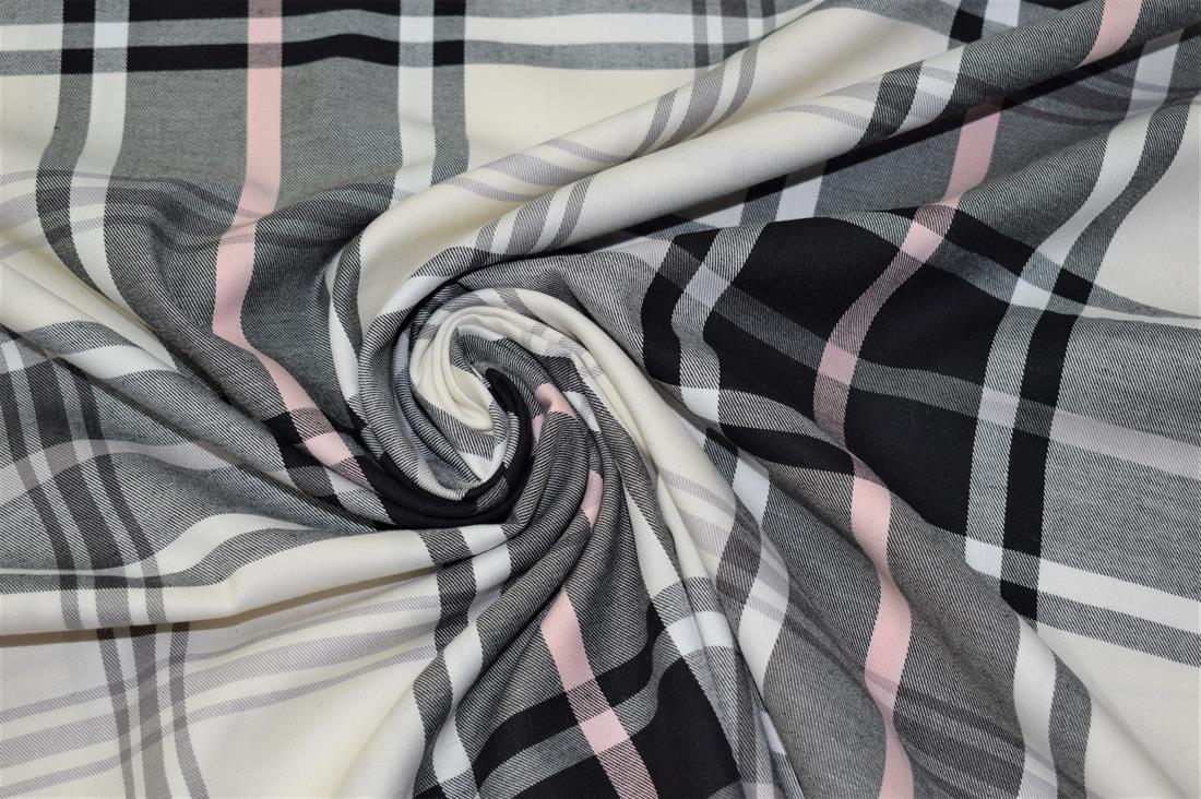 Black and White Check Print Yarn