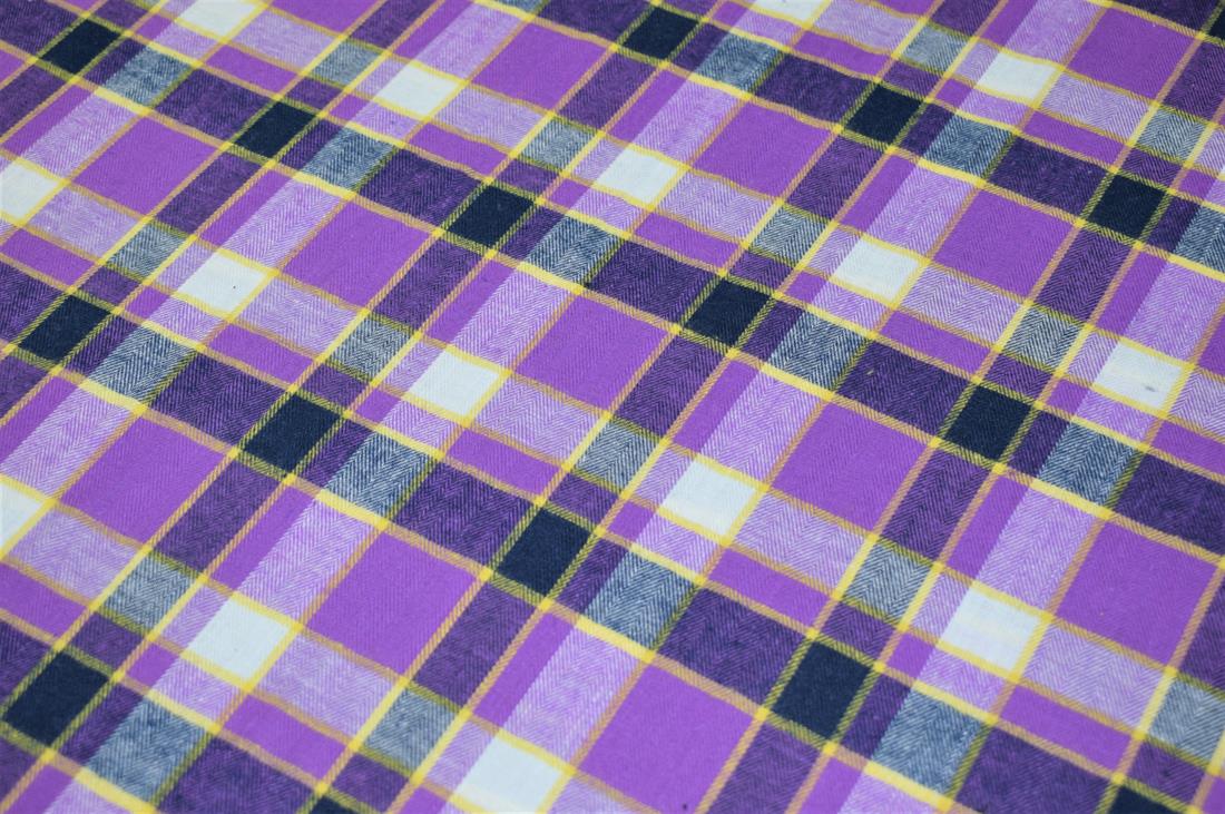 Purple & Navy Check Print Yarn