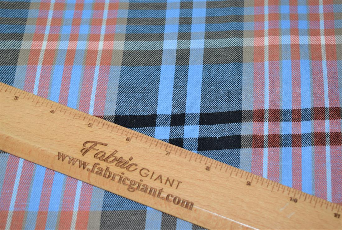 Grey & Orange Check Print Yarn