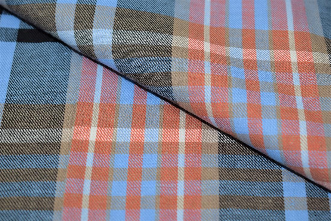 Grey & Orange Check Print Yarn