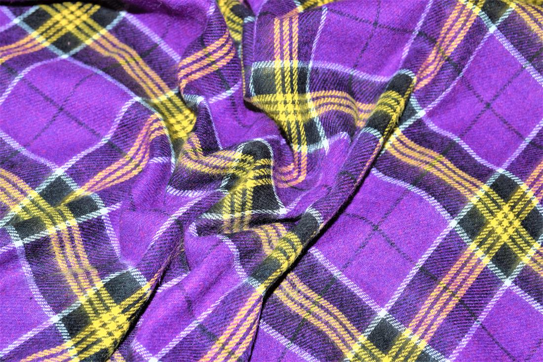 Purple and Yellow Tartan Yarn