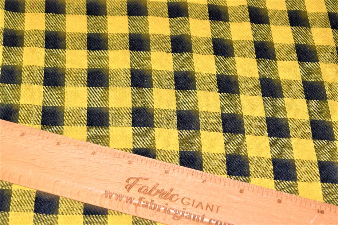 Yellow Tartan Yarn Dyed Fabric