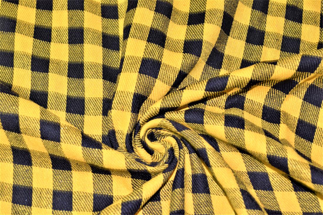 Yellow Tartan Yarn Dyed Fabric