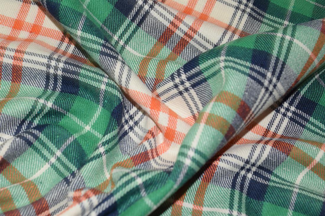 Green and Orange Tartan Yarn