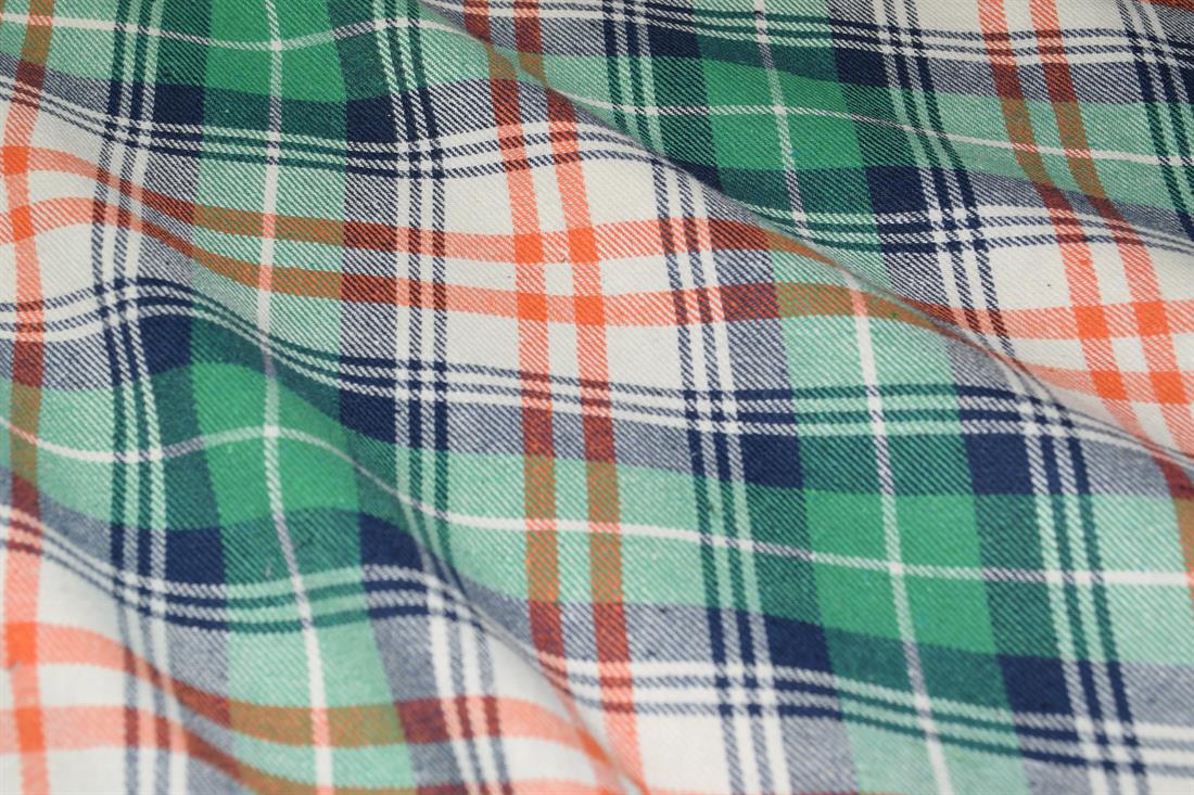 Green and Orange Tartan Yarn