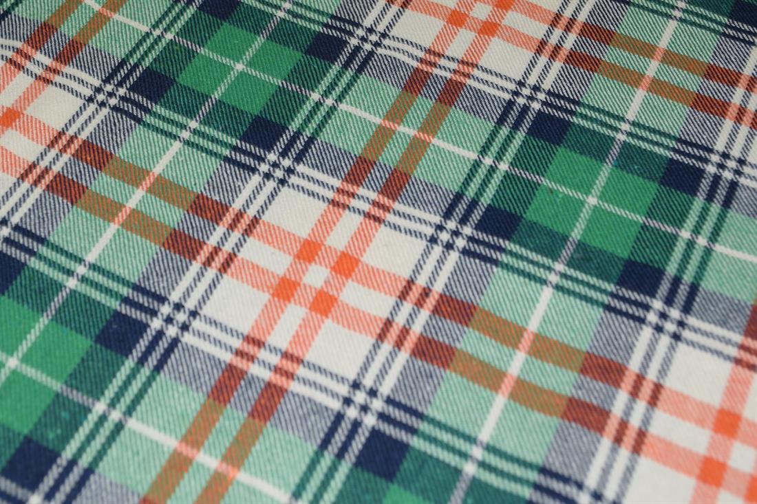 Green and Orange Tartan Yarn
