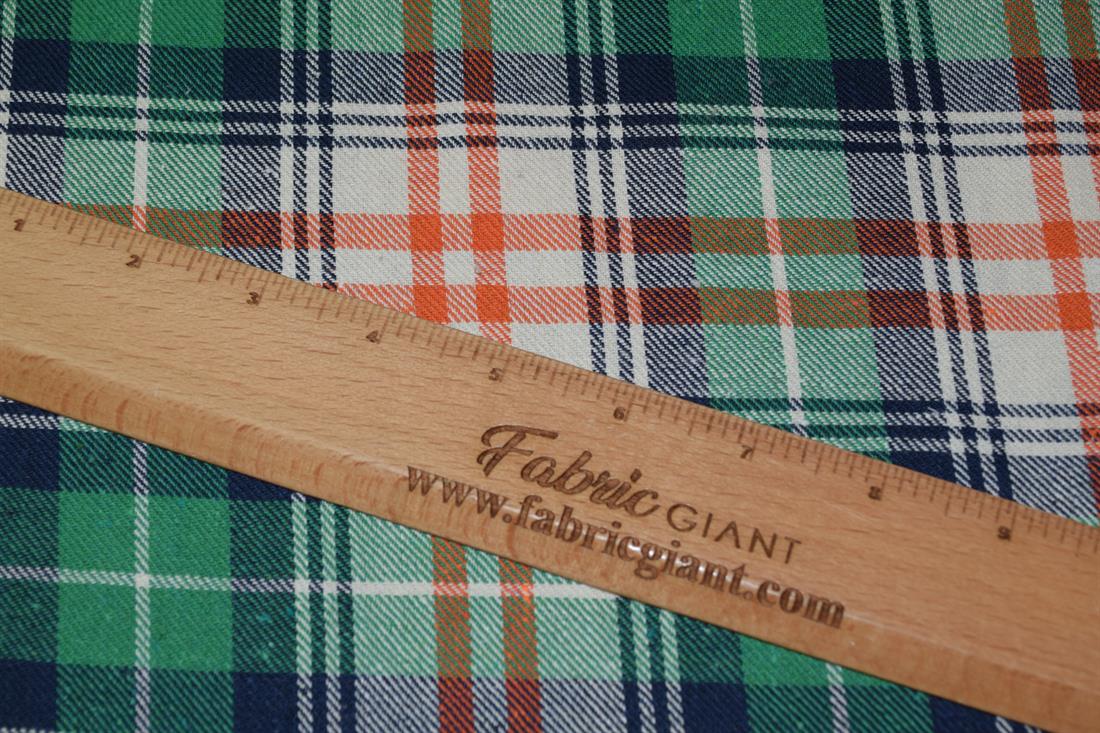 Green and Orange Tartan Yarn