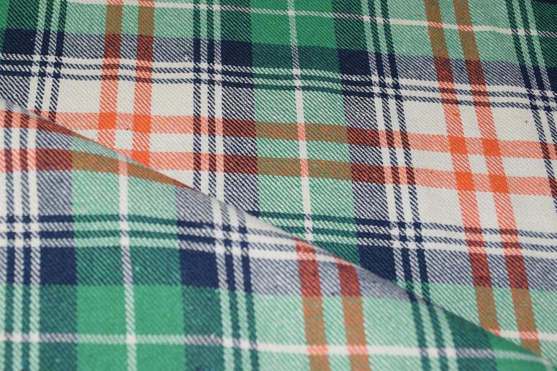 Green and Orange Tartan Yarn