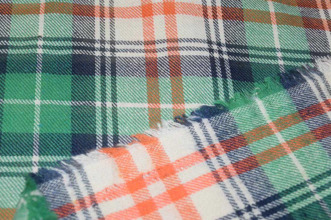 Green and Orange Tartan Yarn