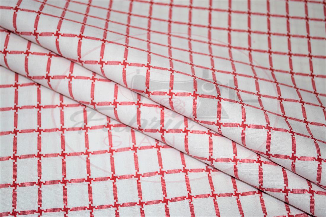White & Red Yarn Dyed Fabric