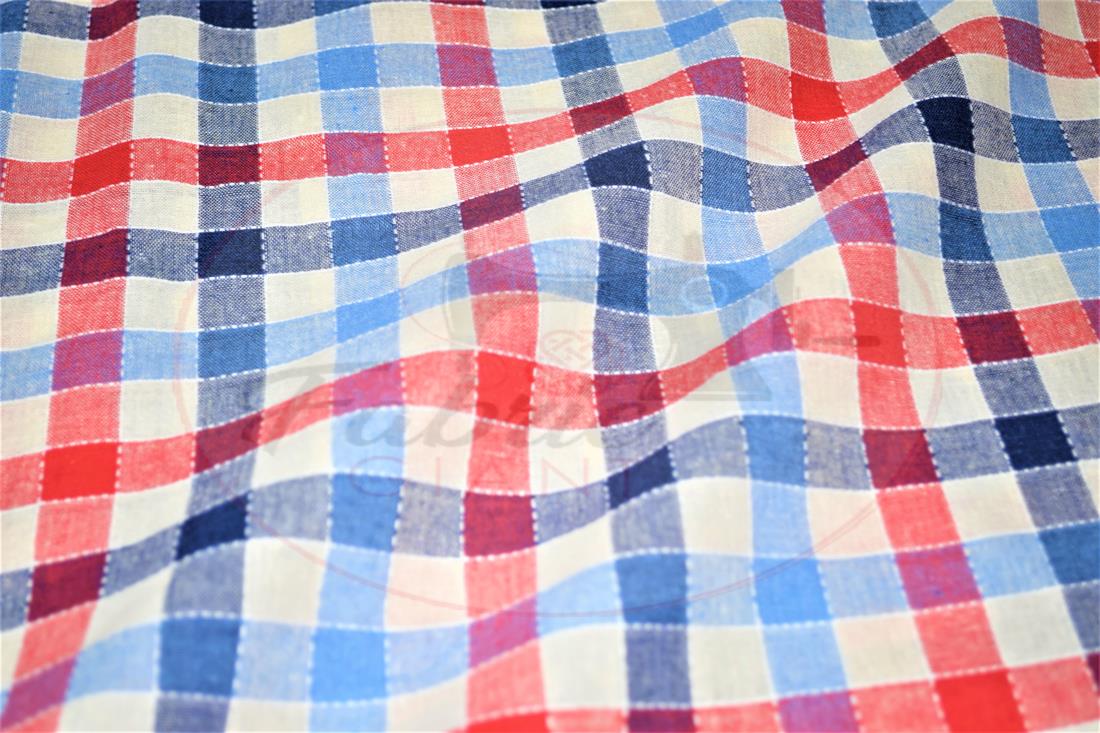 Blue & Red Yarn Dyed Fabric
