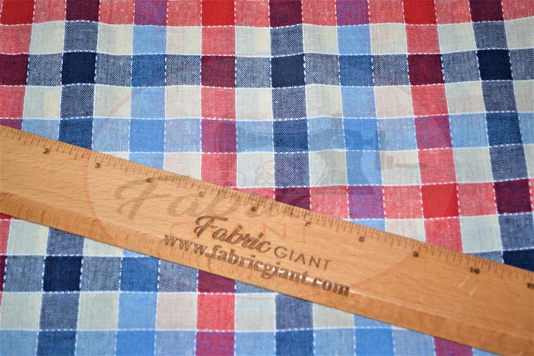 Blue & Red Yarn Dyed Fabric