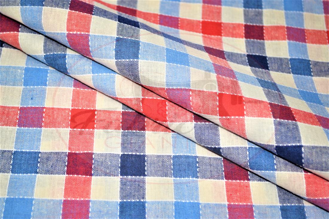 Blue & Red Yarn Dyed Fabric