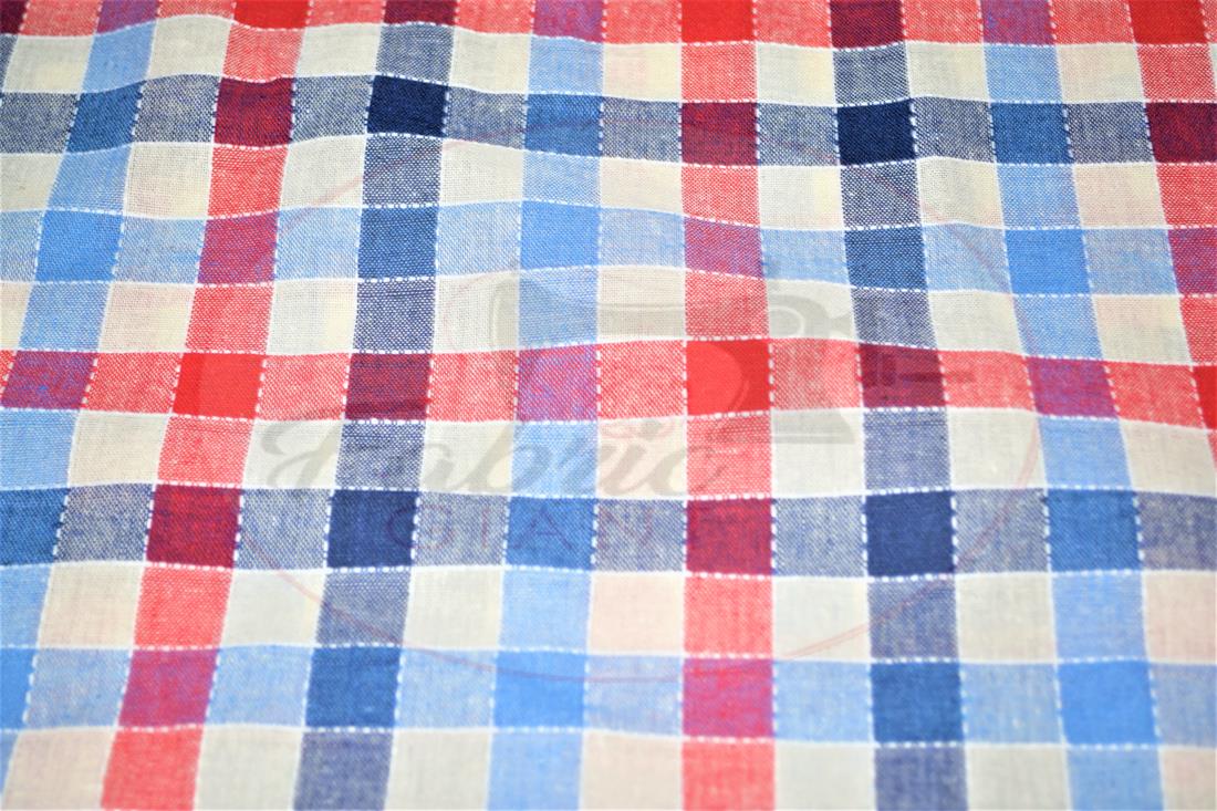 Blue & Red Yarn Dyed Fabric