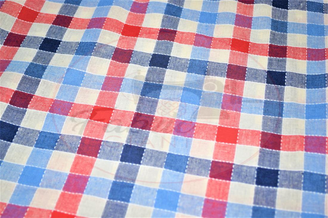 Blue & Red Yarn Dyed Fabric