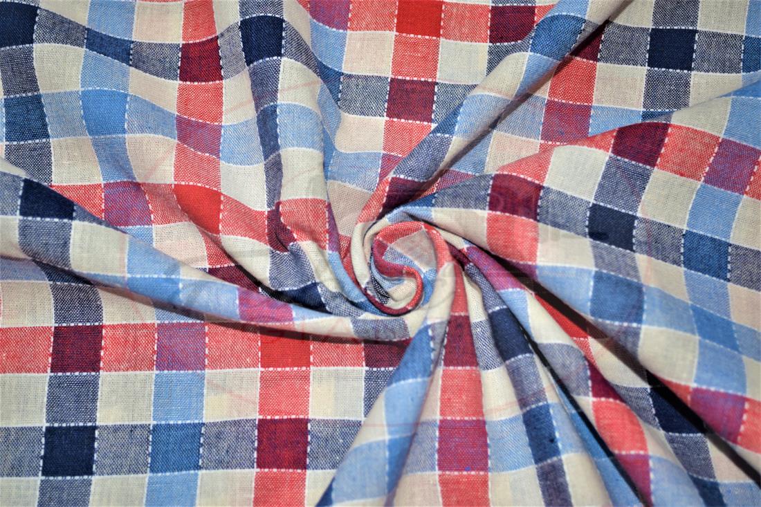 Blue & Red Yarn Dyed Fabric