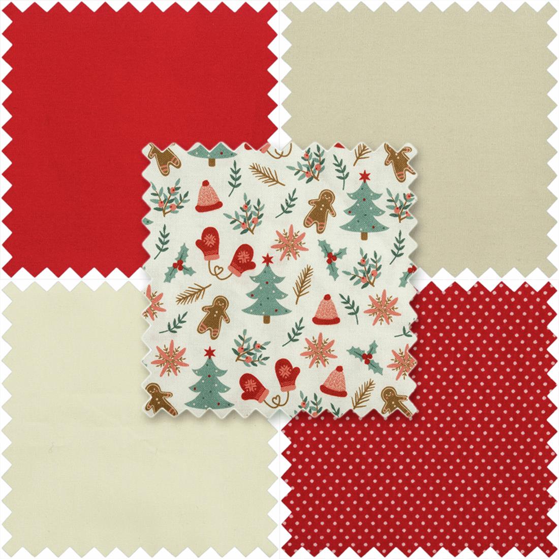 Gingerbread Fat Quarter Pack Contains 5 Coordinating Designs and…