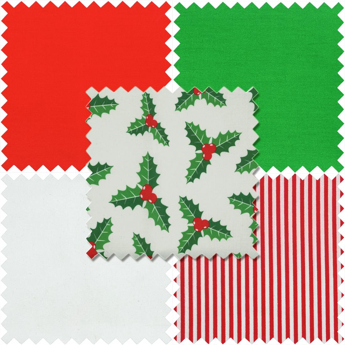 Christmas Classic Fat Quarter Pack Contains 5 Coordinating Designs…