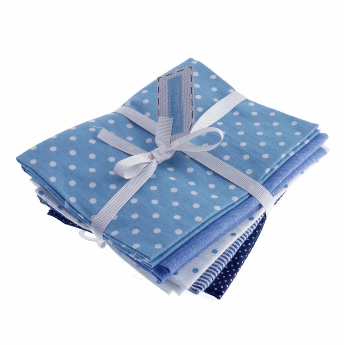 Blue Dots And Stripes A Bundle of 60% Cotton Fat Quarter