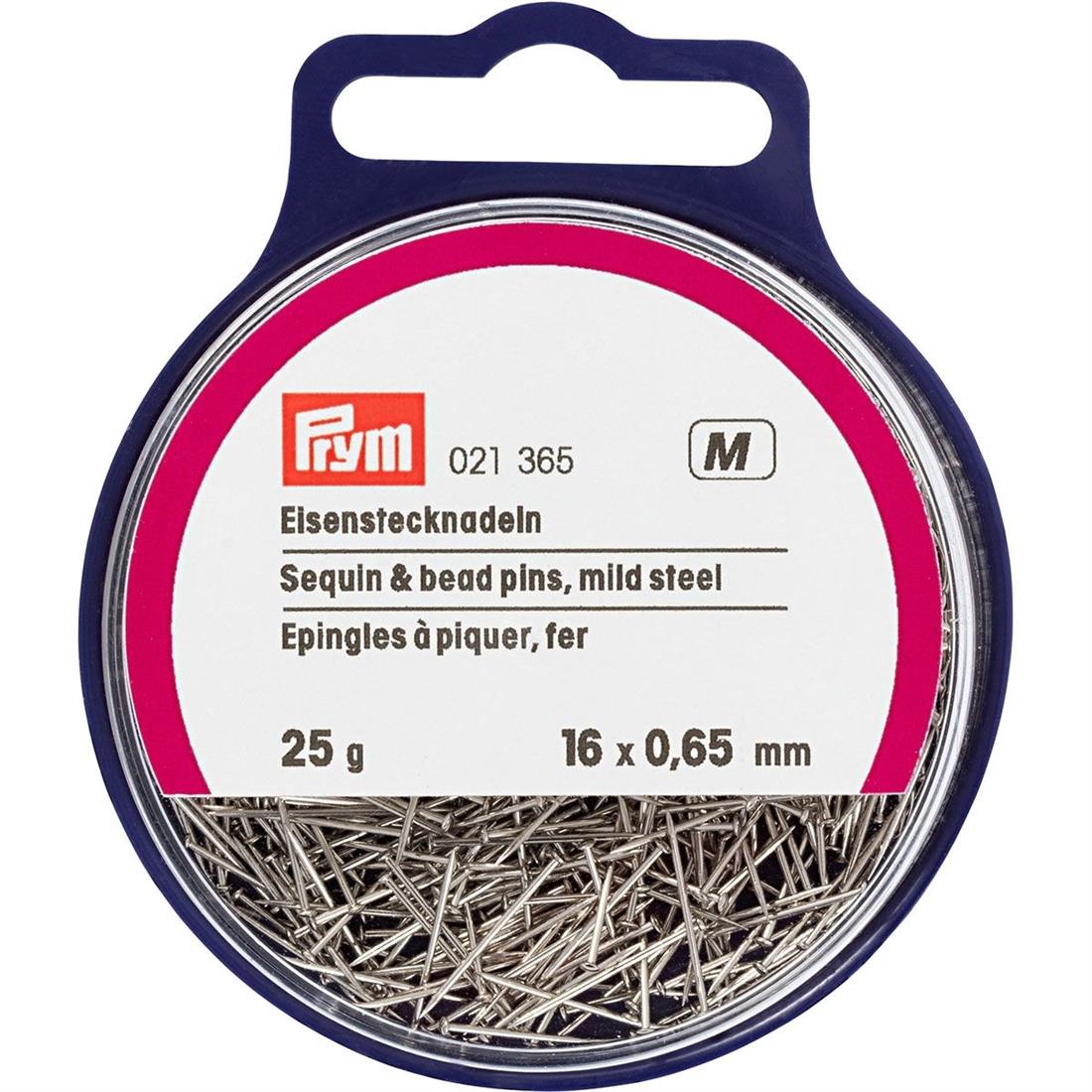 Prym Sequin and Bead Pins Mild Steel Silver Colour 0.65 x 16mm Qty 25g