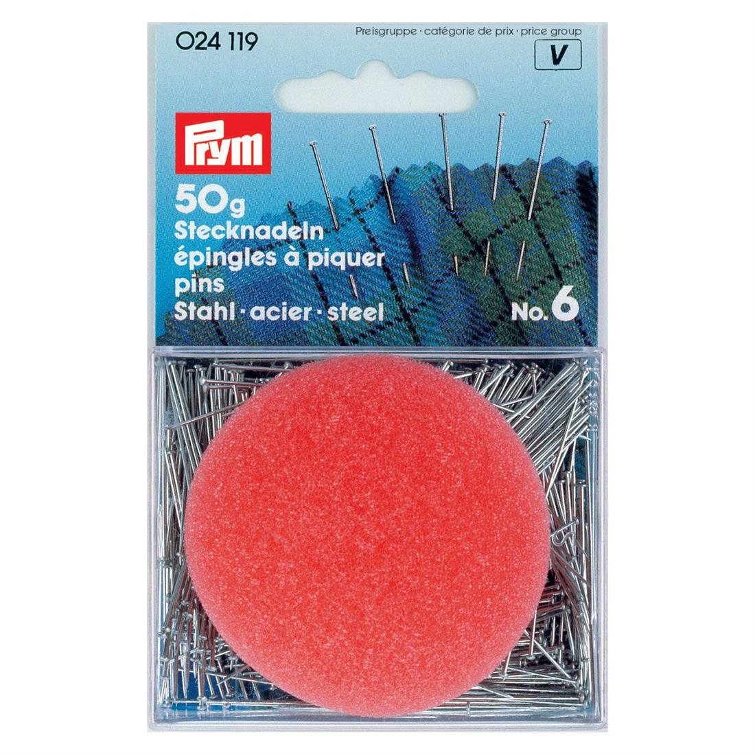 Prym Straight Pins 0.60 x 30mm Silver Colour With Pin Cushion 50g
