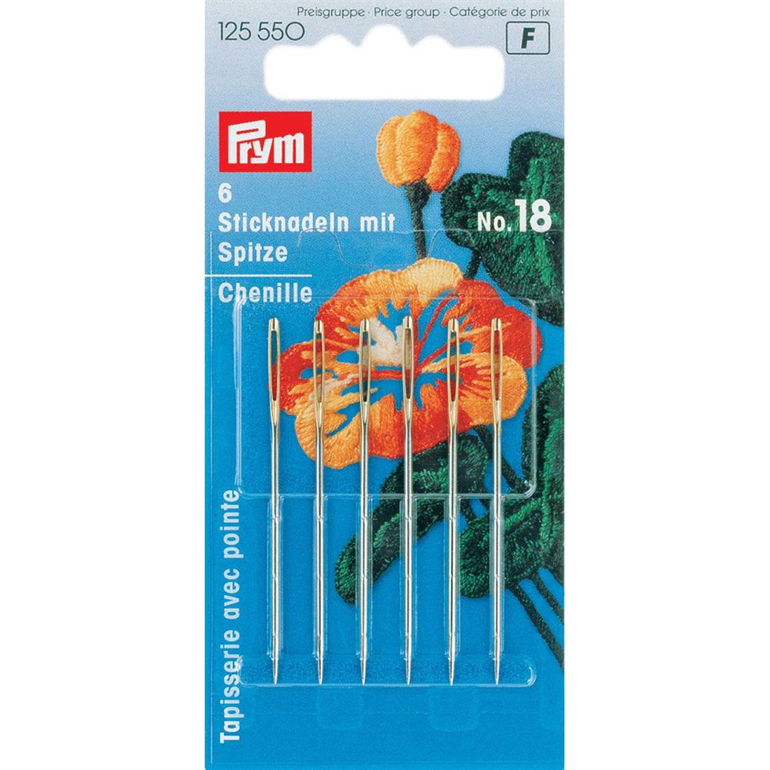 Prym Chenille Needles With Sharp Point Size 18 Qty 6