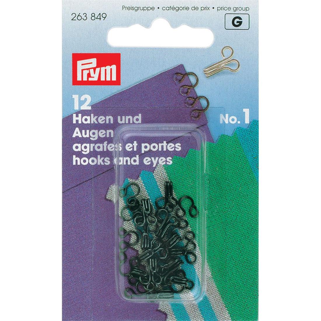 Prym Hooks And Eyes Brass 1 Black