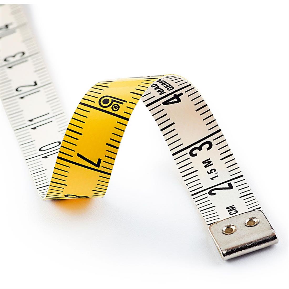 Prym Spring Tape Measure Mini Metric Yellow/ White. 150cm (60 inch)
