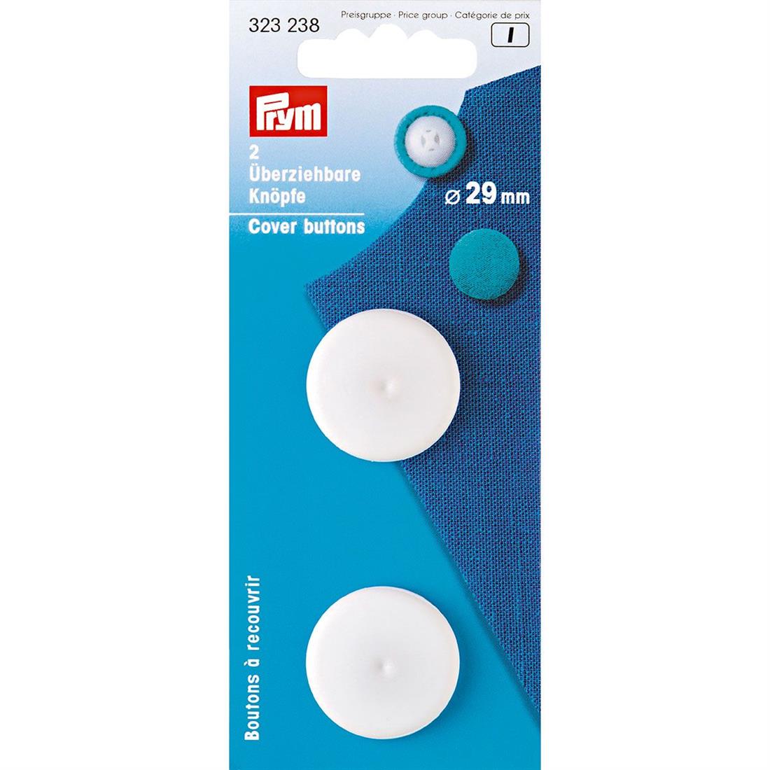 Prym 29mm White Cover Buttons