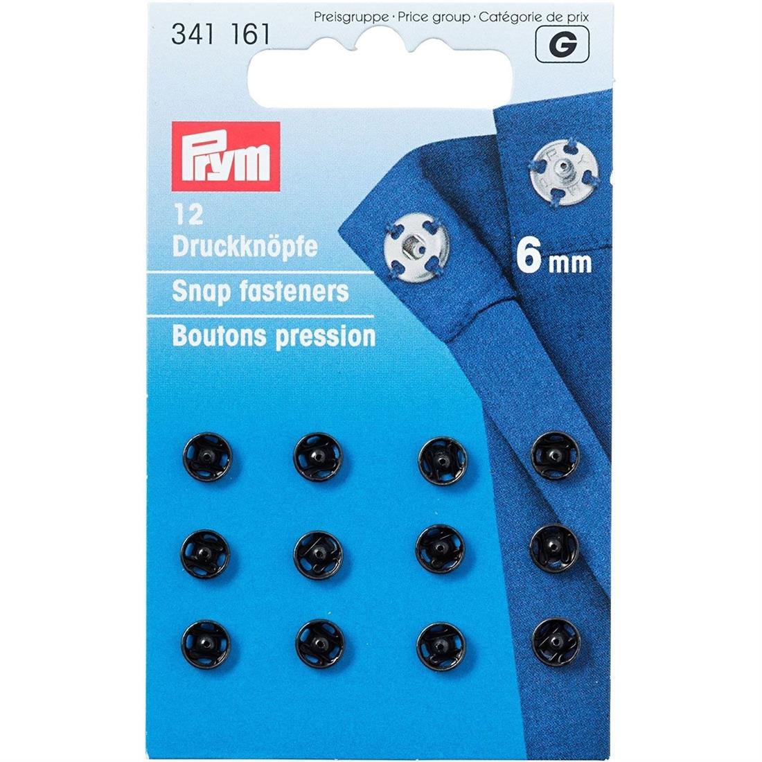 Pyrm 6mm Black Metal Snap Fasteners