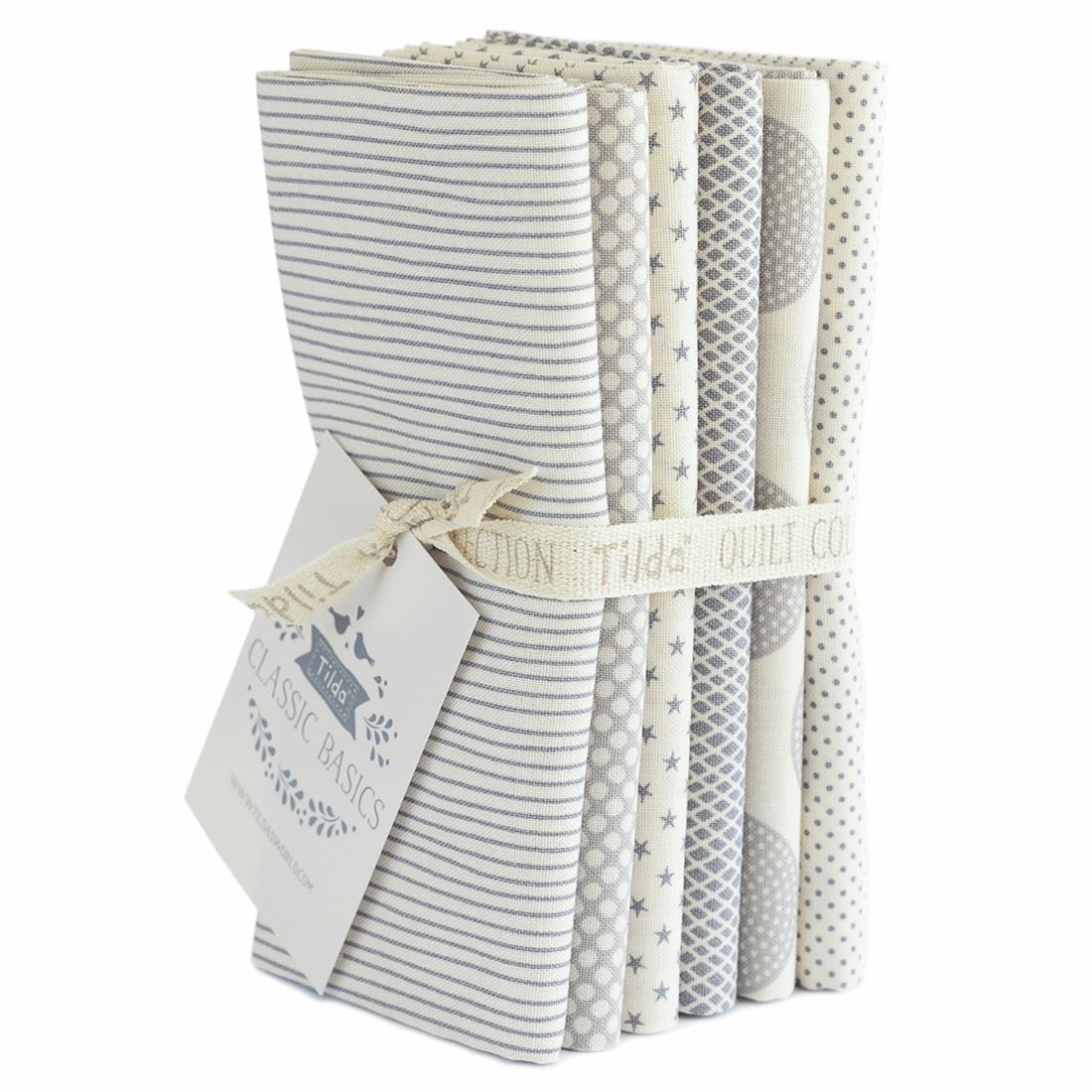 Greys Classic Basics Bundle of 6 Cotton Fat Quarter Pieces