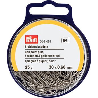 Prym Straight Pins 0.60 x 30mm Silver Colour Ball Point 25g
