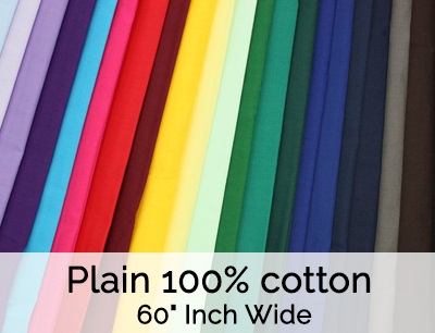 Plain 100% Cotton 60 Inch Fabrics